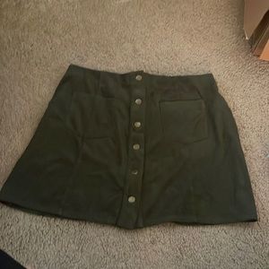Olive Green High-Waisted Skirt
